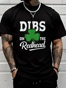 Unisex 100% Cotton Dibs on the Redhead Shamrock Funny St Patrick’s Day T-Shirt Suitable for All Seasons Women’s & Men’s Wear