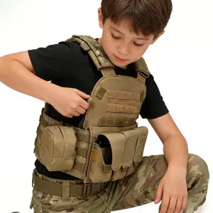 Kids Camo Tactical Vest Breathable Durable Airsoft Role Play Multi-Pocket Vest for Airsoft & Role Play Activities Comfortable 600D Polyester Material Perfect Birthday Easter Gift weighted vest weighted vests compression tank top