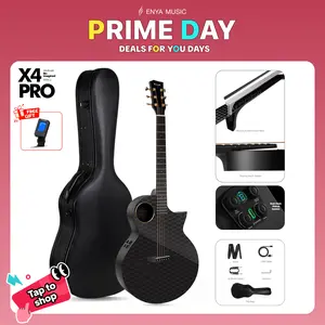【Music, Evolved.】Enya X4 PRO Acoustic Electric Guitar 41-Inch Full Size Carbon Fiber Cutaway Design, AcousticPlus Pickup System with Built-in Effects & Tuner, Includes Deluxe Hard Case, Leather Strap, Cable  Christmas Gift, TikTokShopHolidayHaul