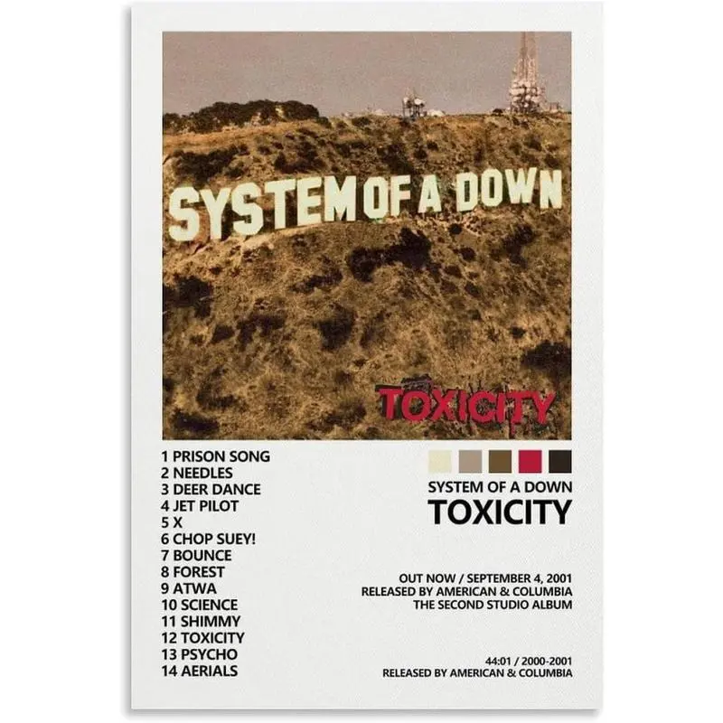 System of A Down Toxicity Album Cover Poster for Bedroom Aesthetic Art Wall Decor Unframed Ornaments 16x24 inches Room Decoration Creative Wall Art