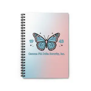Gamma Phi Delta Butterfly Notebook - Compact Design, Ideal for Writing and Research, Ideal for College Students