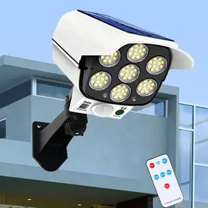 Solar Outdoor Light with Remote Control Motion Sensor Security Lamp, Wireless Dummy Camera, Solar Security Lights, Ideal for Porch Garden Patio Driveway Yard Fence