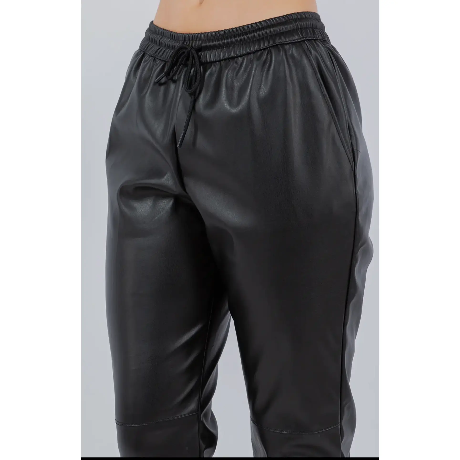 Faux Leather Jogger Pants
