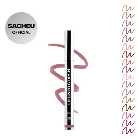 sacheu Lip Liner STAY-N - Peel-Off Lip Liner Stain - All Day & Night Lip Liner with Hyaluronic Acid & Vitamin E - Long Lasting Formula - 0.12 fl oz / 3.5 ml