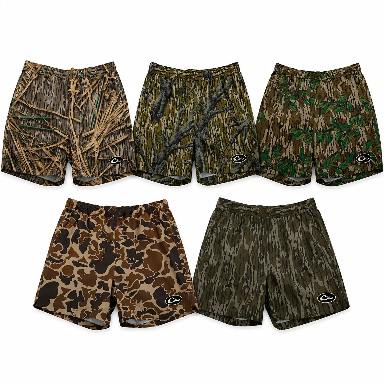 Drake Hunting Bottomland Camo Shorts | Timber Camouflage Shorts | Woodland Hunting Shorts | Men's Outdoor Shorts | Duck Hunting Shorts | Deer Hunting Shorts | Tactical Training Shorts | Quick Dry Athletic Shorts | Lightweight Summer Shorts | Hunter Gift
