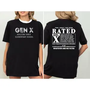 180gGen X This Adult Has Been Rated Shirt, Generation X Traits Graphic Tee, Gen X Vintage Inspired Shirt, Fun Sarcastic, Unisex Streetwear women