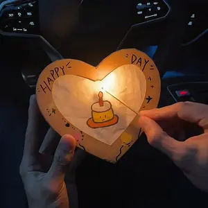 Heart-shaped 3D Burning Gift Box DIY handmade surprise box set, perfect for commemorating special occasions and expressing heartfelt wishes. Birthday gift idea.