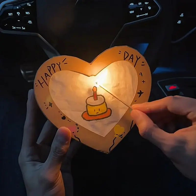 Heart-shaped 3D Burning Gift Box DIY handmade surprise box set, perfect for commemorating special occasions and expressing heartfelt wishes.Birthday gift idea.-Greenish#mothersday