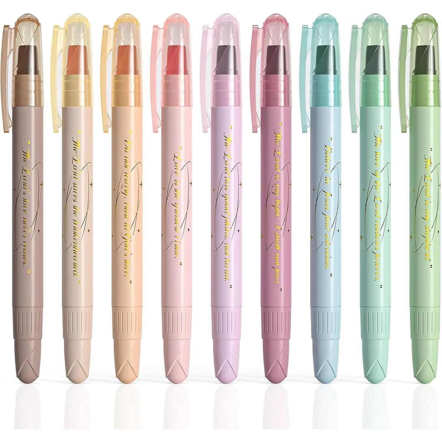 Highlighters No Bleed, 9 count Assorted Colors Gel Highlighters Set, Cute  Study Supplies for Scripture Marking, Color Coding & Book Highlighting