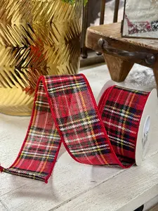 2.5 Inch By 10 Yard Traditional Holiday Plaid Ribbon