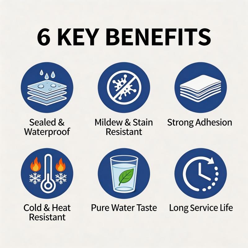 Advanced White Silicone Caulk for Kitchen & Bathroom + FREE Handy Application Tool, Waterproof Sealant for Sink, Tub, Shower, Bathtub & Toilet Edge Protection