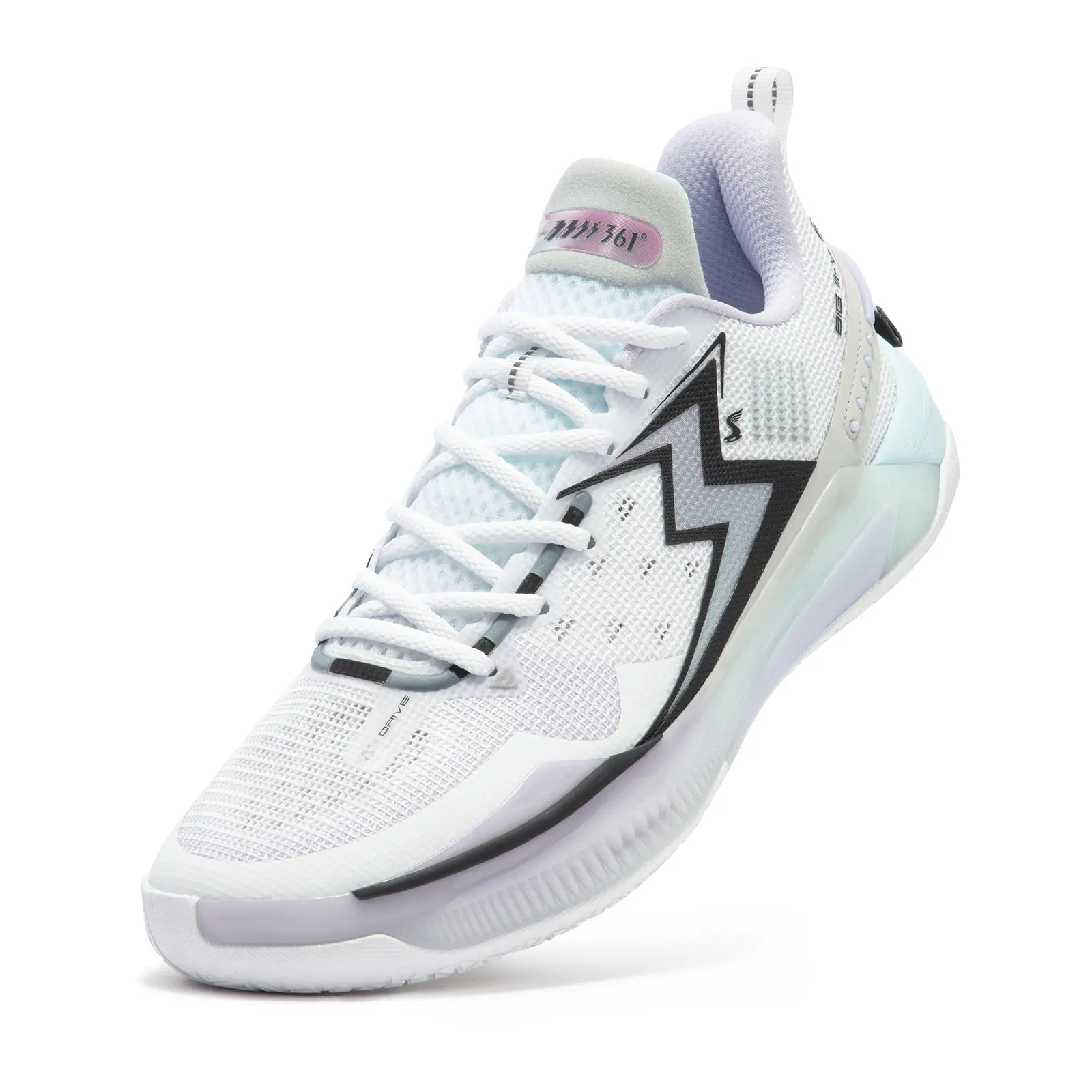 361° Big3 5.0 Quick Basketball Shoes for Men White Training Synthetic Breathable Outdoor Sneakers with Cushioning & Anti-Slip Technology, Hoop Shoes, Gym Shoe