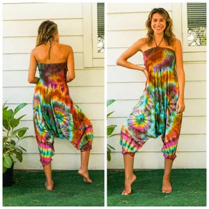 Hand Dyed Harem Jumpsuit, Hippie Romper, Festival Jumpsuit