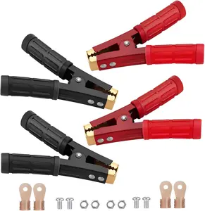 4PCS Battery Jumper Cable Clamps, Heavy Duty Pure Copper Car Battery Clamps, 500-1000A Battery Alligator Clamps, Jumper Cable Ends Suitable for All Kinds of Cars and Boats STIFFOUR