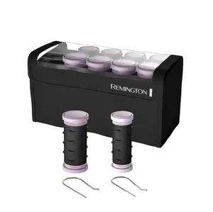 Compact Ceramic Dual Voltage Hot Rollers for Long and Short Hair, Hair Setters, Hair Curlers, 1-1 ¼" Purple/Black, 10 Piece Set