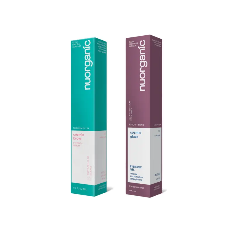 nuorganic Brow Bundle - Eyebrow Growth Serum and Eyebrow Gel for the appearance of Thicker, Sculpted Brows Makeup Glaze