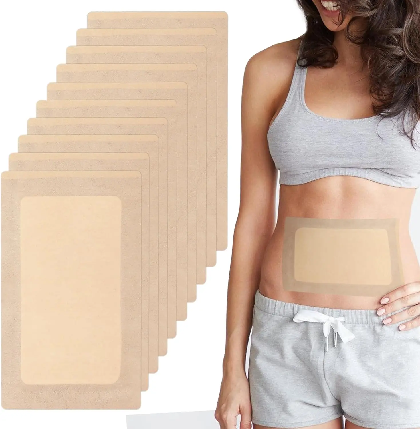 10PCS Large size Castor Oil Pack Wrap ,Adhesive Castor Oil Wrap for stomach,skin care HighlyAbsorbent 11.2"*6.3" Anti-Seepage, Easyto Use,(0ilNotinciuded)