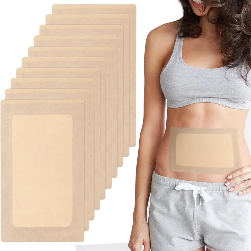 10PCS Large size Castor Oil Pack Wrap ,Adhesive Castor Oil Wrap for stomach,skin care HighlyAbsorbent 11.2"*6.3" Anti-Seepage, Easyto Use,(0ilNotinciuded)