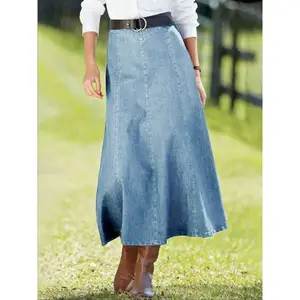 High-Waisted Denim Skirt, Casual Versatile Mid-Length Dress, Comfortable Everyday Wear, Perfect for All Seasons