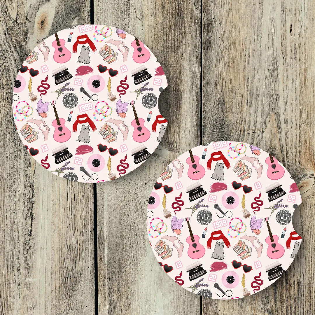 Pink Eras Car Coasters Pink Eras Car Coasters