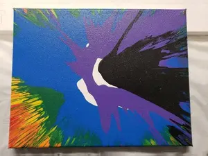 Rainbow Splat 8x10 Stretch Canvas Artwork Featuring Vibrant Rainbow Splatter Design