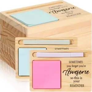 10 Pcs Bulk Employee Appreciation Gifts Wooden Sticky Note Holder Sometimes You Forget You're Awesome Motivational Thank You Gifts for Employee Team Staff Teachers Boss Nurse