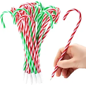 24 PCS Christmas Candy Cane Pens for Holiday Party Favors, Ballpoint Pen Bulk for Xmas Stocking Stuffers, Teacher Student Exchange Gifts Classroom Supplies, Carnival Prize Goodie Bag Fillers