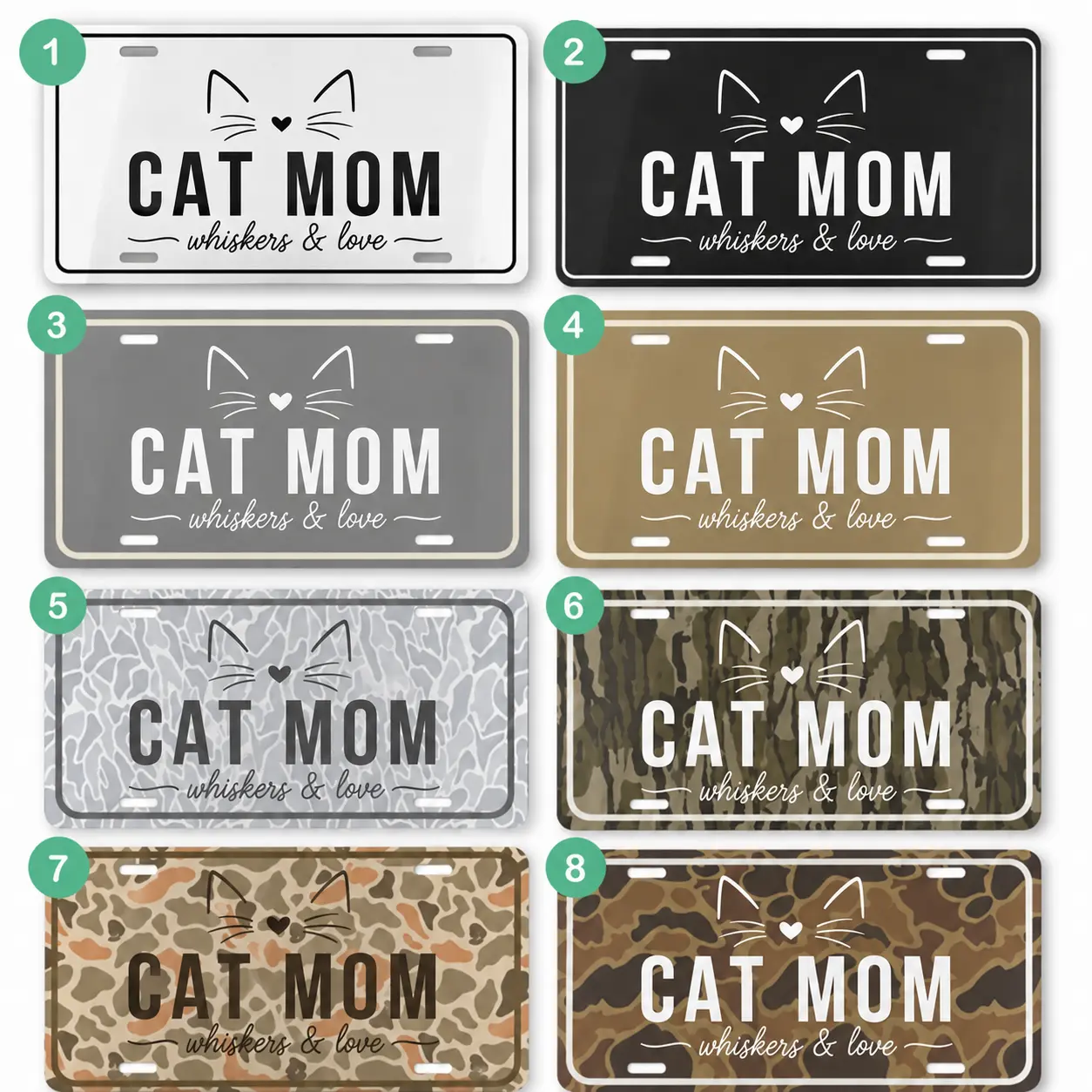 Cat Mom Vanity License Plate, Aluminum License Plate, Car Tag, Accessories, 12 x 6 Aluminum Material