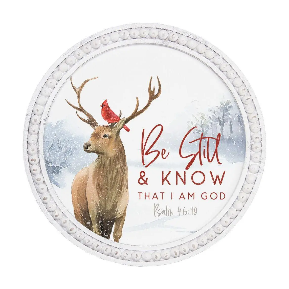 Sincere Surroundings 14" Be Still Deer Beaded A rt