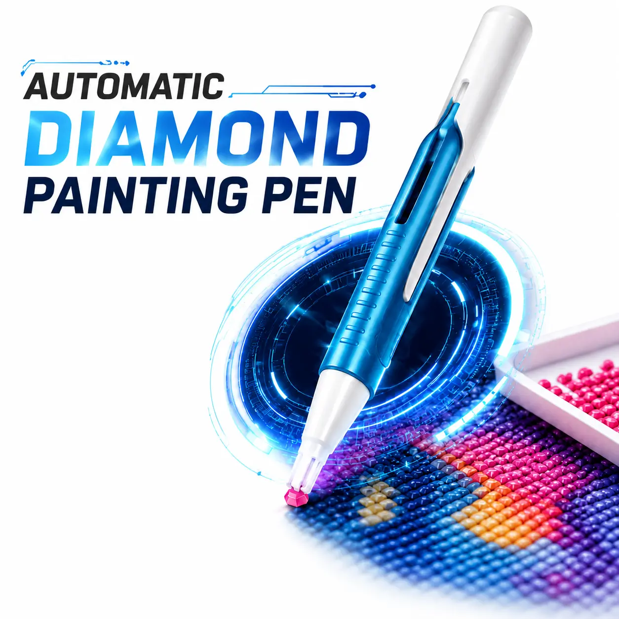 Automatic Diamond Painting Pen, No Wax Needed Bead Dispenser Tool for 2.8mm Round Drills, Fast Diamond Art Placement Pen, DIY Craft Accessories for Adults & BeginnersAutomatic Diamond Painting Pen | No Wax Needed | Diamond Art Tool | Bead Dispenser
