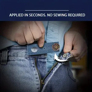 1pcs, Waistband Extenders Button Extender For Pants | Denim Material | Premium Metal Buttons | 2 Button Holes | Button Extender For Jeans