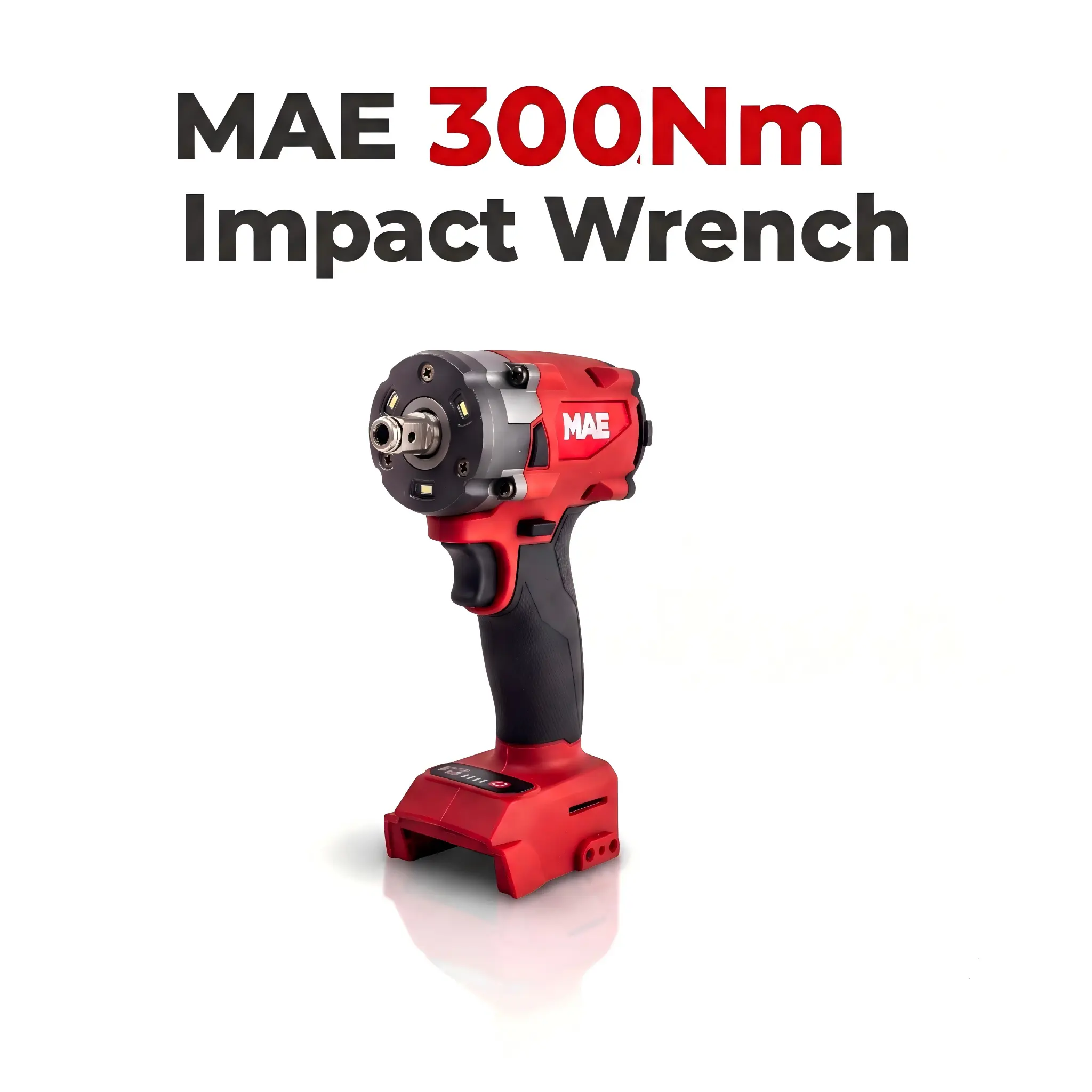 MAE 1/2" Impact Wrench, 300Nm Max Torque brushless cordless Tool for Car Repair and Household Maintenance, 4-Speed 2400RPM Gun with Friction Ring diy use industrial task electric drill vehicle screwdriver power tool long lifespan driver cordless impact