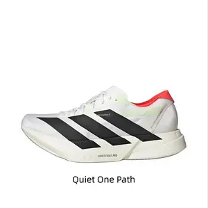 Elite marathon running sneakers with lightweight breathable mesh upper and oversized diagonal stripe details