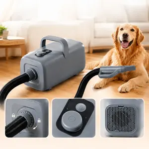 1550W High Velocity Pet Grooming Blow Dryer – Adjustable Speed & Temperature Dog Dryer with 4 Nozzles, Built-In Heater, Low Noise Powerful Dog/Cat Blower, Fast Drying Pet Dryer with Heat Protection for All Coat Types