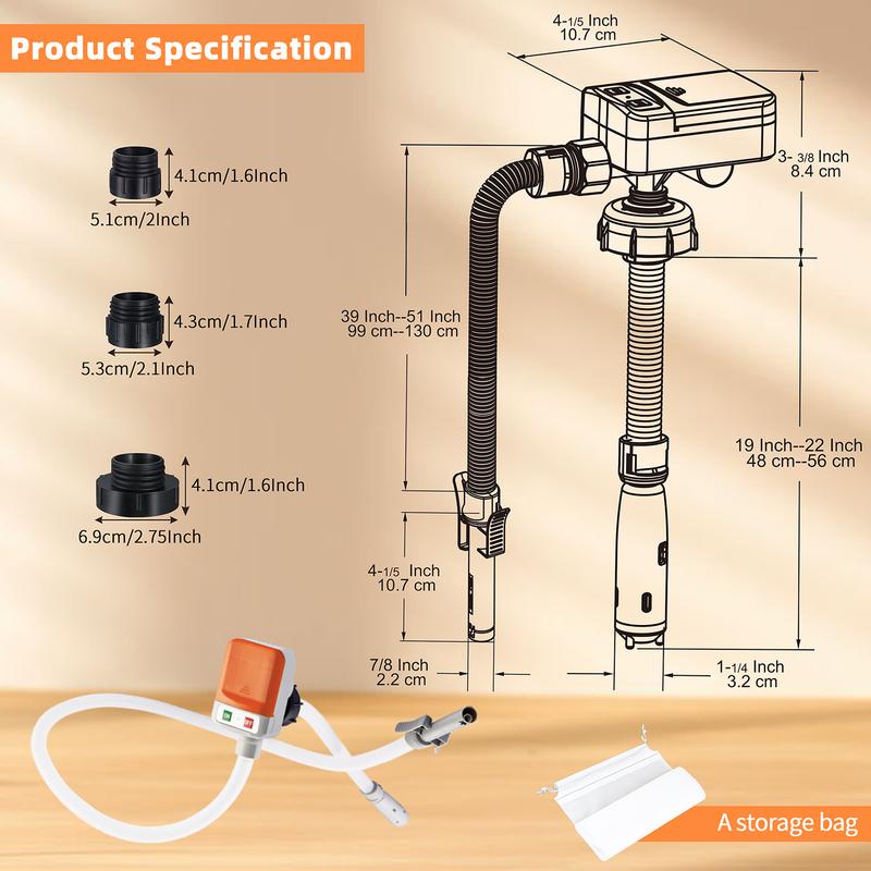 Automotive nozzle series battery-powered fuel pump compact portable