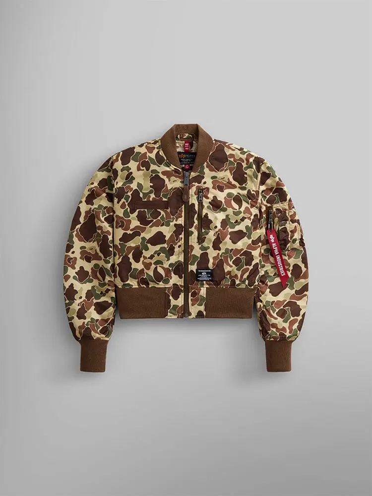 L-2B CROPPED GEN II BOMBER JACKET WOMENS (GREEN FROGSKIN CAMO)