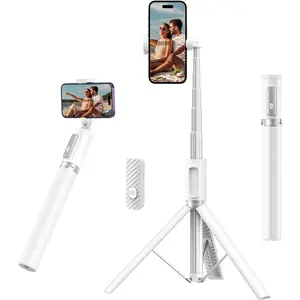 55" Selfie Stick Tripod, -in- Extendable  Travel Tripod with Rechargeable  Remote, Phone Selfie Stick 360? Rotatable for  17 Pro Max 16/15/14/13 Smartphones, White