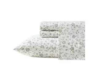 Laura Ashley Miranda Green Cotton Percale Full Sheet Set