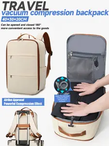 Women's Shoulder Bag, Airplane-Friendly Vacuum Compression Backpack, Includes Compression Bag & Manual Air Pump, 40x30x20cm, Unisex Travel Luggage
