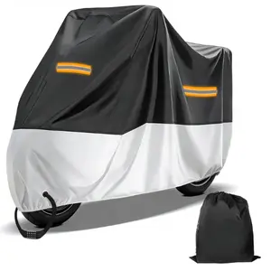 Waterproof Motorcycle Cover 2XL - Heavy Duty All-Season Outdoor Protection (Black)