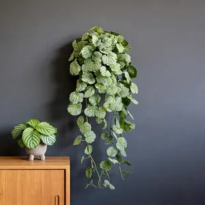40-100cm Artificial Begonia Plants Wall Hanging Leaves Silk Gourd Leafs Rattan Flocking Fake Creepers Vines Green Crabapple Flowers String Artificial Faux Greenery House Plants Decor For Home Garden Room Wedding Decor