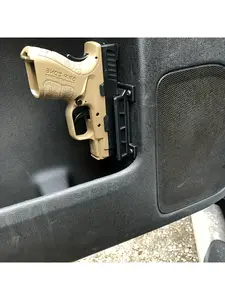 1pc Quick Draw Magnetic Gun Holder- Concealed Mount for Pistols, Rifles& Firearms- Black, Ambidextrous Design, Secure Magnetic Storage for Cars, Trucks, Walls, Desks& Indoor Use, Wallmounted Firearm Safe| Durable Polymer Construction