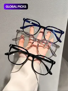 Simple Eyeglasses for Everyday Use, Basic Square Frame Fashion Eyeglasses for Women & Men, Fashion Eyeglasses for Work, Daily Decor