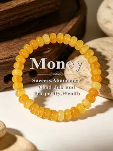 Natural Crystal Wealth Bracelet, Feng Shui Lucky Stone Beads, Crystal Beaded, Bohemian Handmade Jewelry for Women, Casual Style Accessory