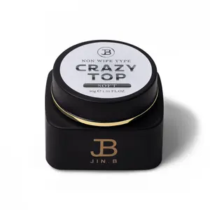 JIN.B Crazy Top 40g Non-Wipe Gel Nail Art Finish - Thick Texture for 3D Effects - Long-Lasting Formula