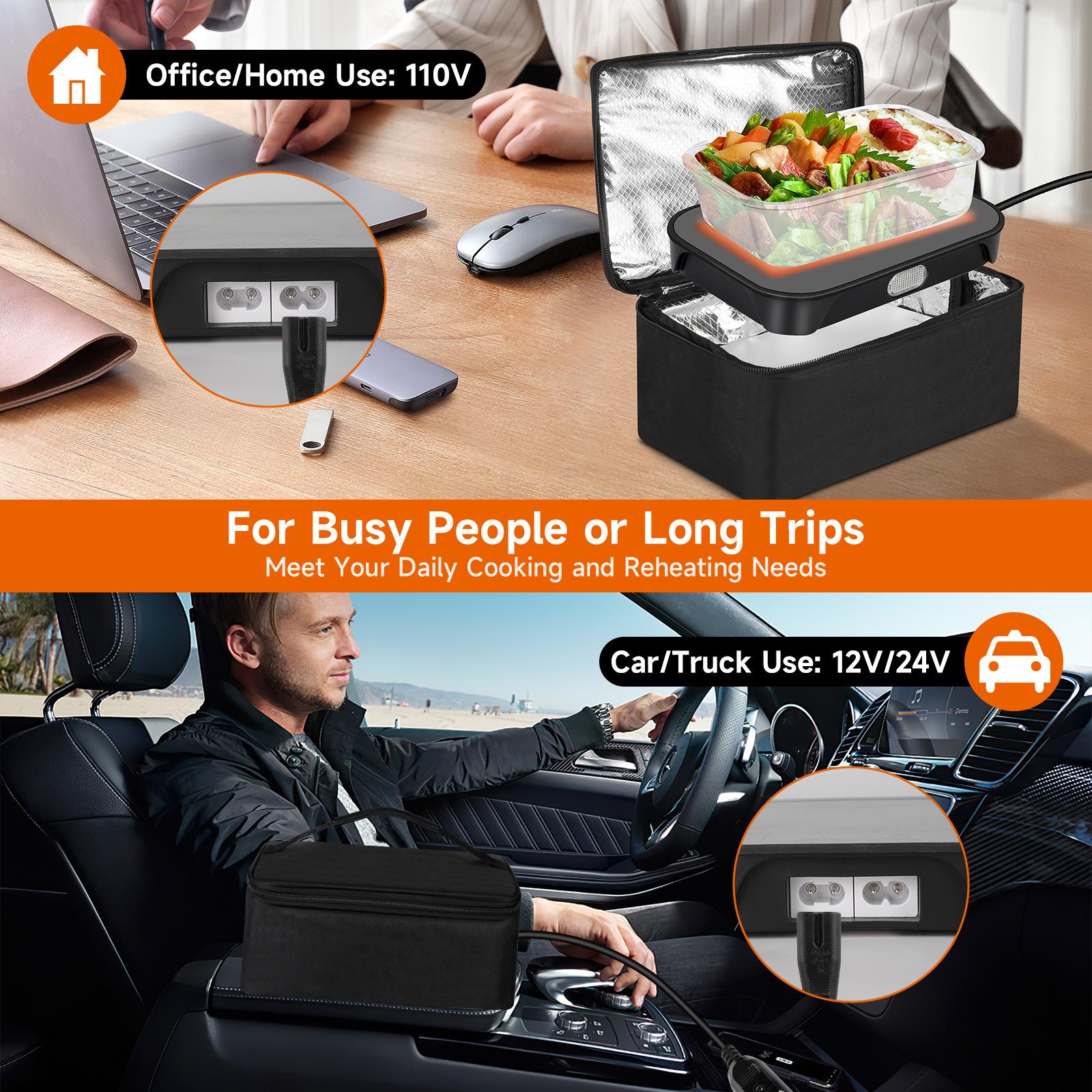 Mini Heated Lunch Box Portable Electric Food Warmer Ideal for Work the Office and Construction Sites Cook Reheat and Eat on the Go
