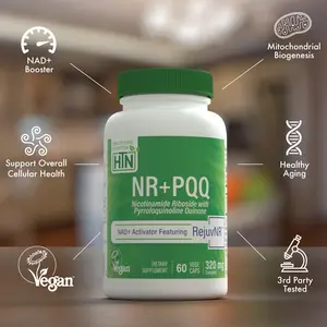 Health Thru Nutrition NR+PQQ for Energy & Anti-Aging 300mg NR + 20mg PQQ NAD+ Booster Vegan 60 Caps Antioxidant Supplement