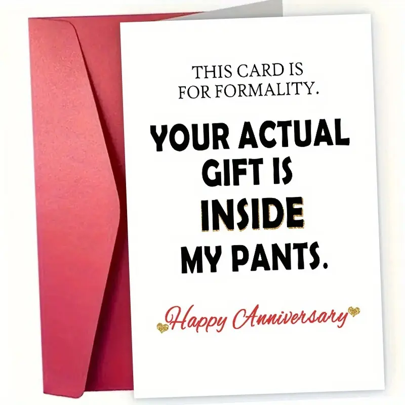 1pc Bold and fun anniversary cards, humorous and intimate gift cards; humorous anniversary cards; funny Valentine's Day love cards; Funny Dad Card