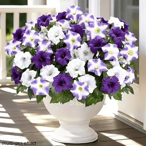 2pc Inch Artificial Fake Flowers for Outdoor,4 Pcs Faux Silk Petunias Spring Flowers for Outside for Indoor Porch Planter Front Door Garden Patio Window Box Home Decor(Double Red Lotus) multifunctional