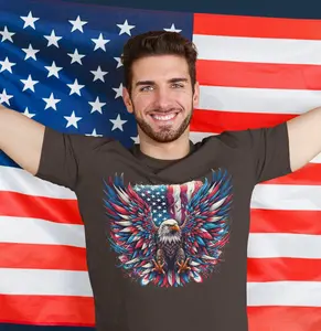 Patriotic American Eagle T-Shirt | USA Flag Eagle Design | Available in Multiple Colors